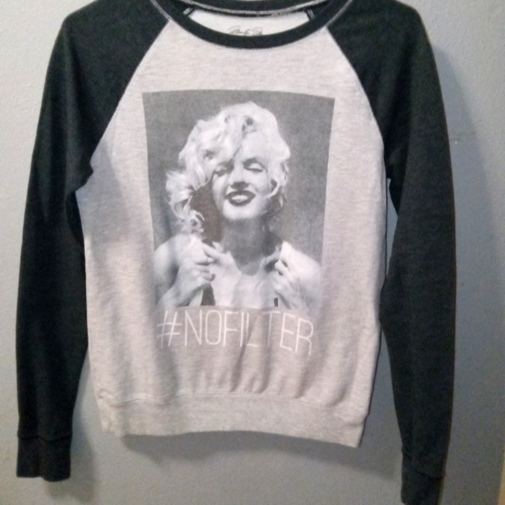 Graphic Sweatshirt with Black Sleeves